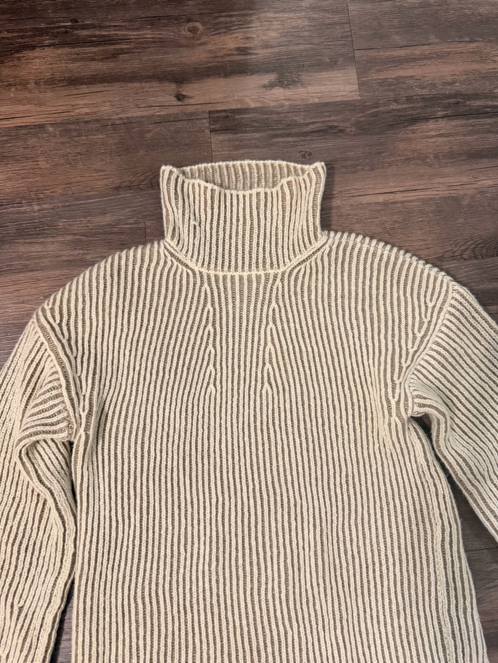 Max Studio Women’s Cream Ribbed Turtleneck Sweater Dress size Small - Picture 3 of 6